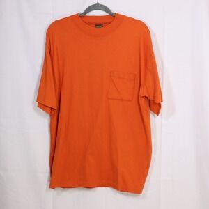 Cross Creek Pocket T-Shirt Large Orange Mens Vintage USA Cotton Tee